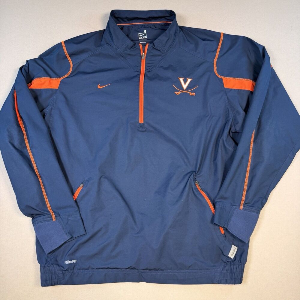 Nike Fit Authentic Virginia Cavaliers NCAA Quarter Zip Windbreaker Jacket Medium